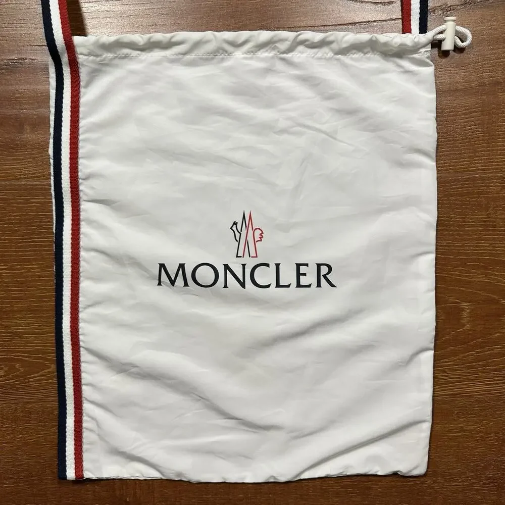 Moncler Drawstring Shoulder Bag 15”x13” White Travel Designer Storage Dust Cover